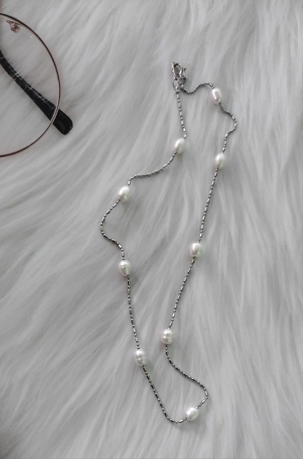 Dainty Natural Freshwater Round Pearl Necklace