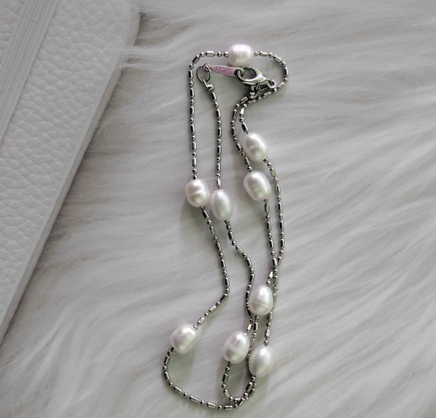 Dainty Natural Freshwater Round Pearl Necklace